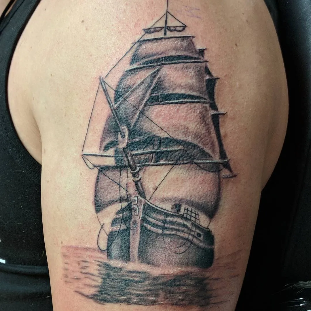 black & grey realism tattoo by TJ Cornelius at Fallen Raven Tattoo Studio in Simpsonville, SC