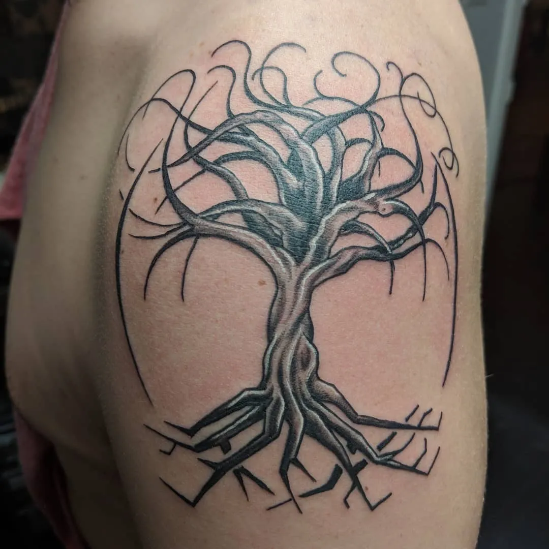 black & grey realism tattoo by TJ Cornelius at Fallen Raven Tattoo Studio in Simpsonville, SC