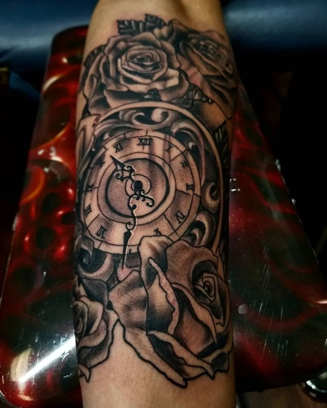 black & grey realism tattoo by Pete Delia at Fallen Raven Tattoo Studio in Simpsonville, SC