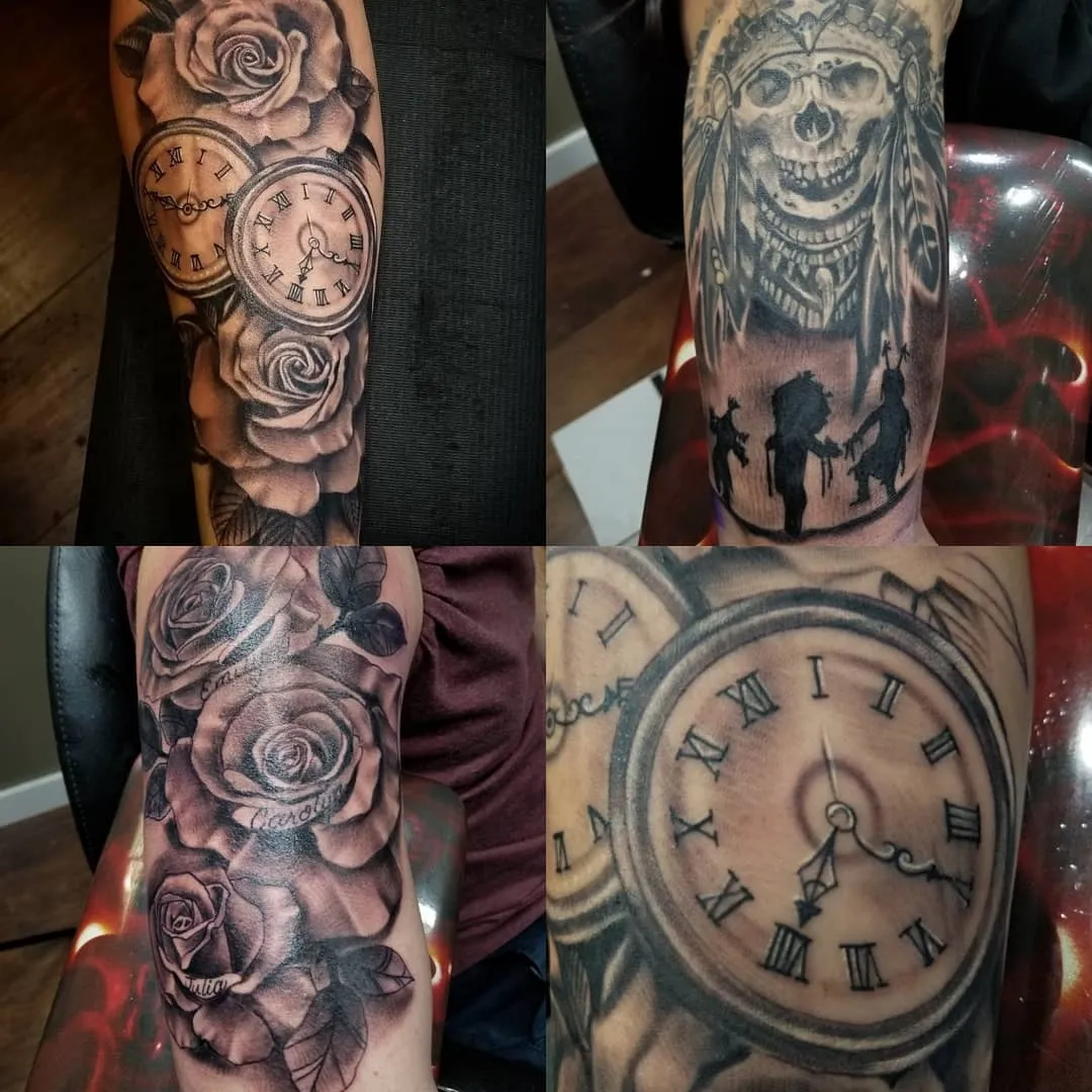 black & grey realism tattoo by Pete Delia at Fallen Raven Tattoo Studio in Simpsonville, SC