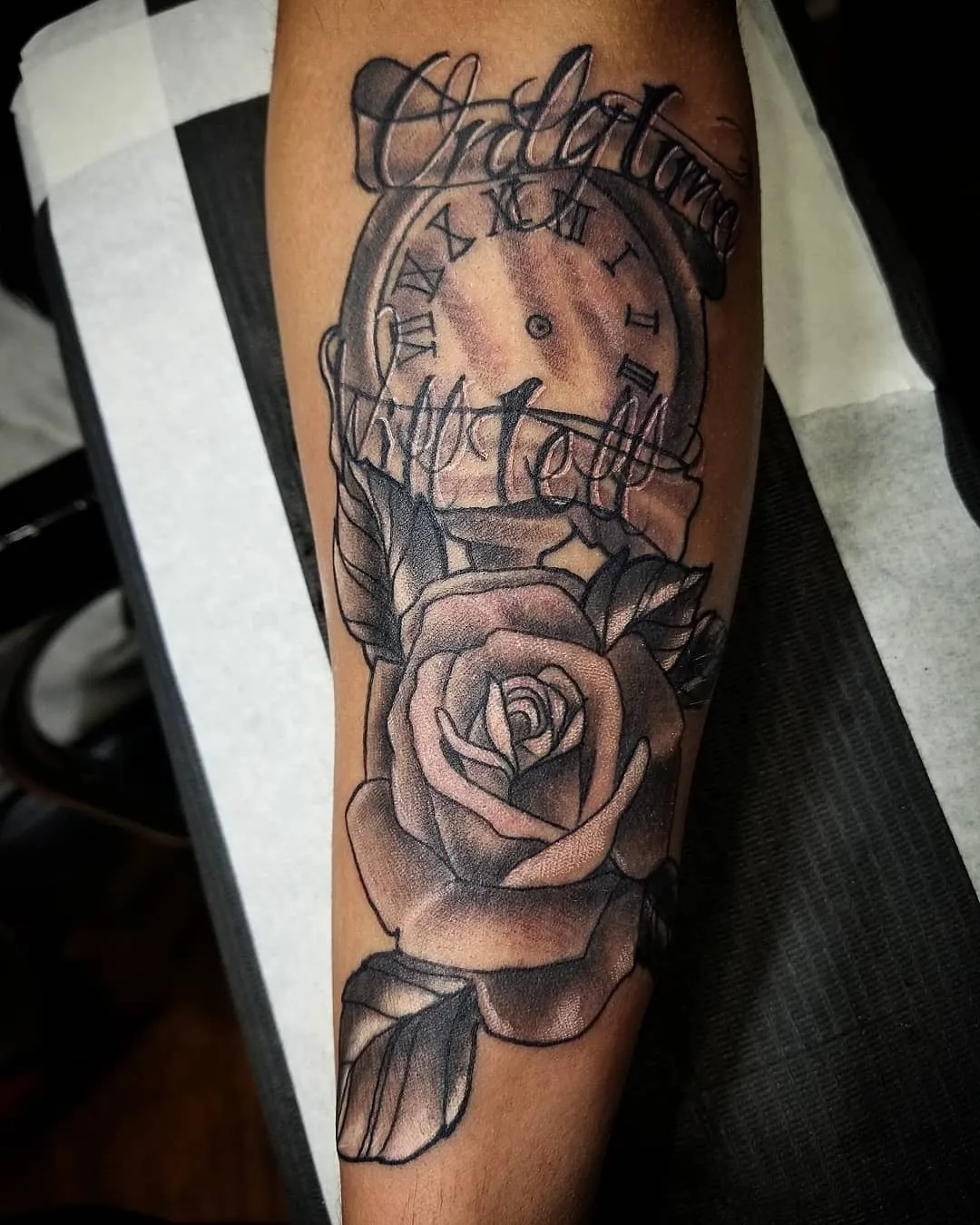 black & grey realism tattoo by Pete Delia at Fallen Raven Tattoo Studio in Simpsonville, SC