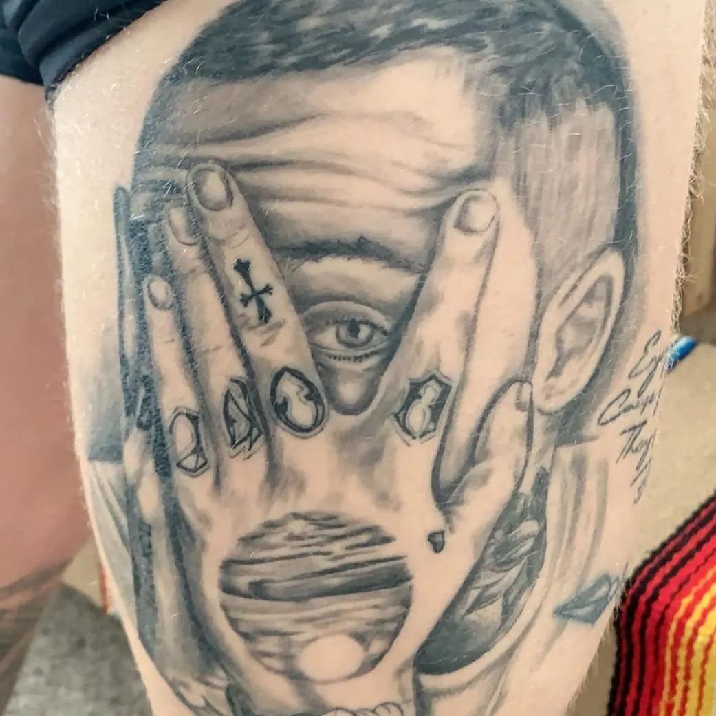 black & grey realism tattoo by TJ Cornelius at Fallen Raven Tattoo Studio in Simpsonville, SC