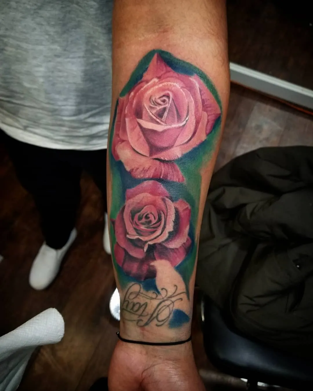 black & grey realism tattoo by Pete Delia at Fallen Raven Tattoo Studio in Simpsonville, SC