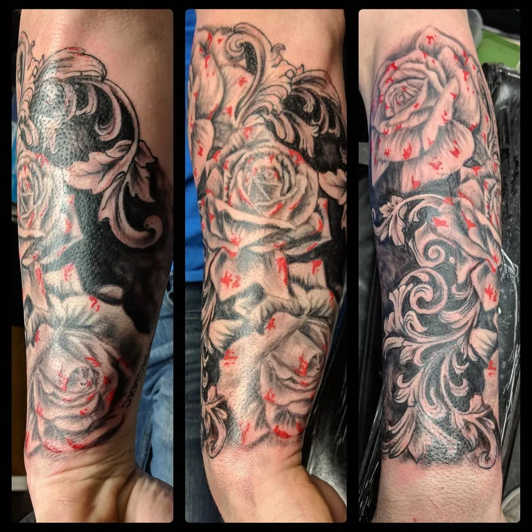 custom tattoos tattoo by TJ Cornelius at Fallen Raven Tattoo Studio in Simpsonville, SC