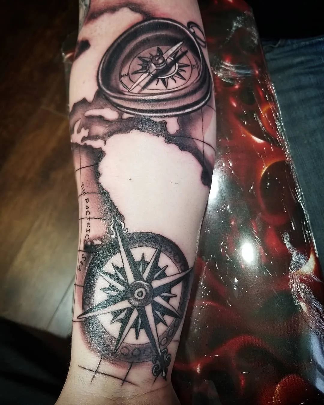 black & grey realism tattoo by Pete Delia at Fallen Raven Tattoo Studio in Simpsonville, SC