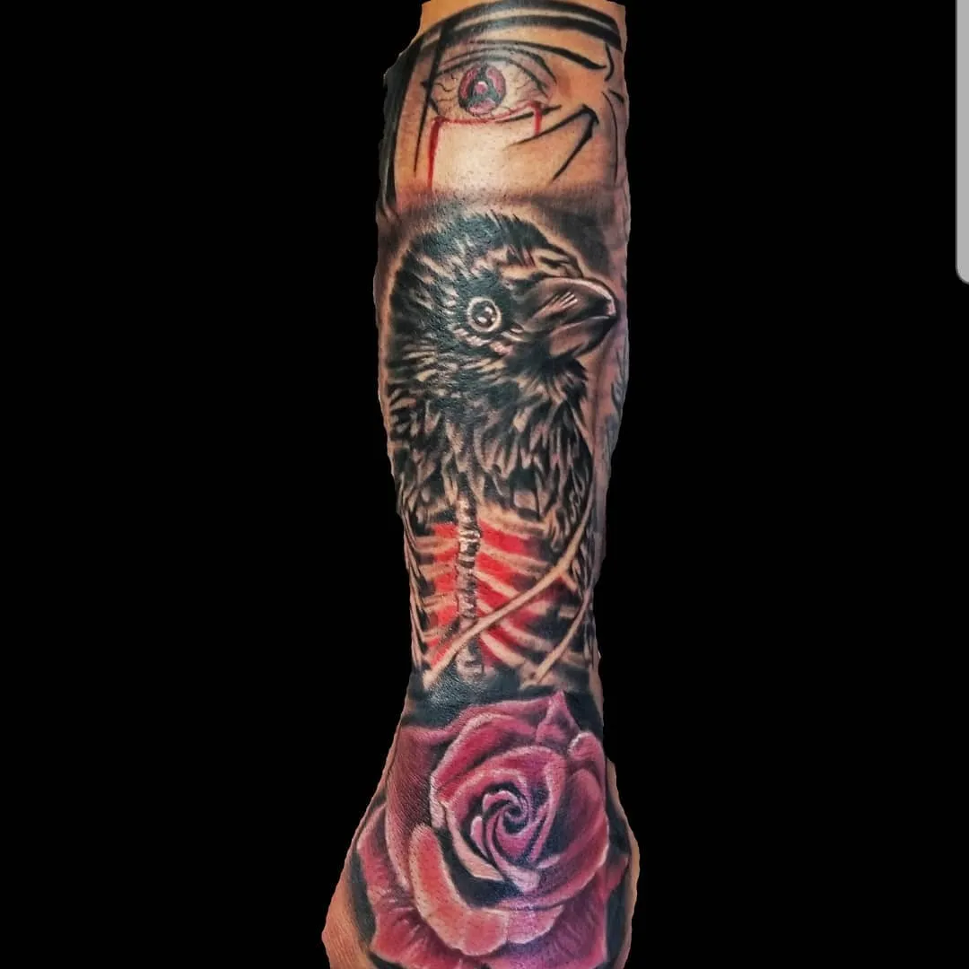 black & grey realism tattoo by Pete Delia at Fallen Raven Tattoo Studio in Simpsonville, SC