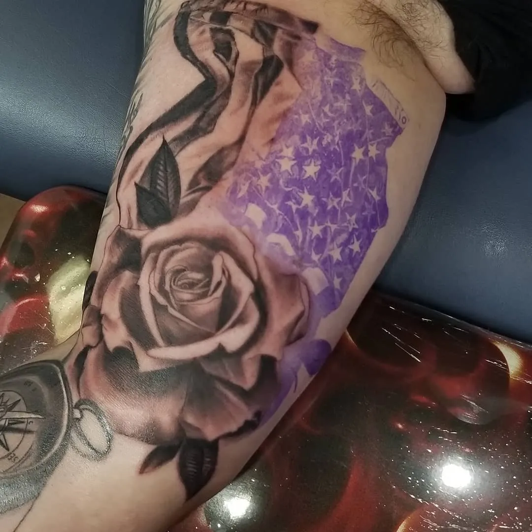 black & grey realism tattoo by Pete Delia at Fallen Raven Tattoo Studio in Simpsonville, SC