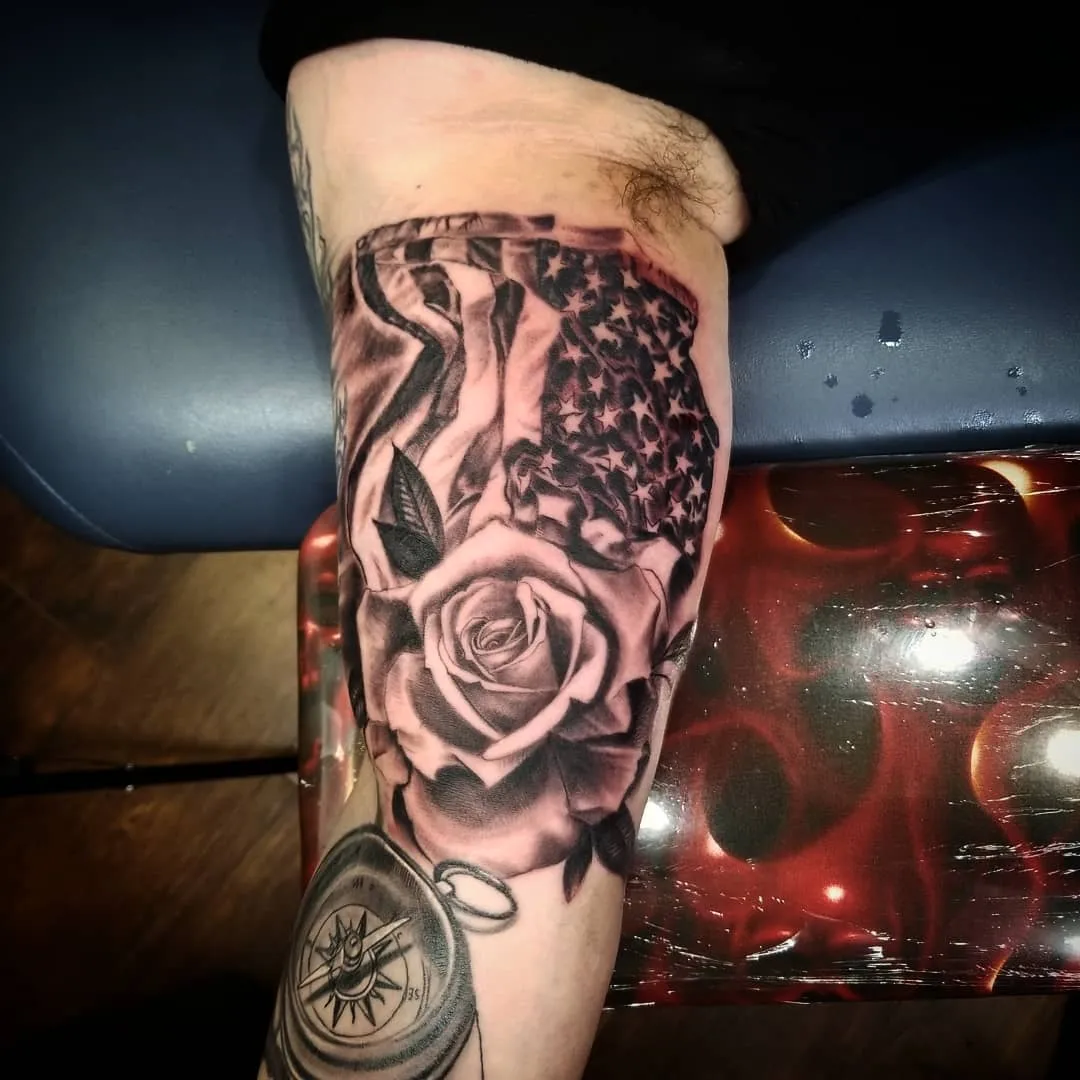 black & grey realism tattoo by Pete Delia at Fallen Raven Tattoo Studio in Simpsonville, SC