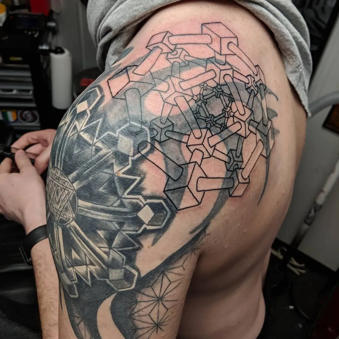 black & grey realism tattoo by TJ Cornelius at Fallen Raven Tattoo Studio in Simpsonville, SC