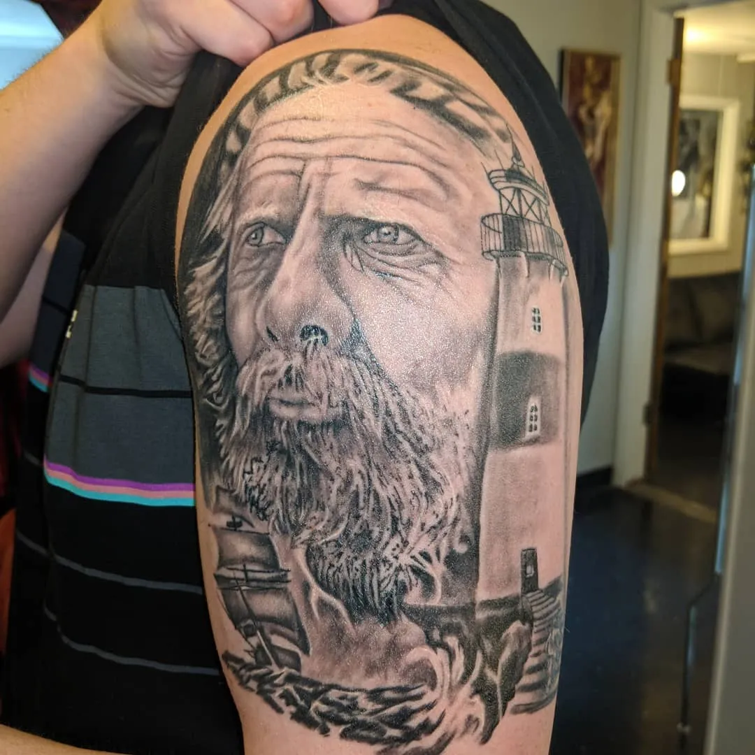 custom tattoos tattoo by TJ Cornelius at Fallen Raven Tattoo Studio in Simpsonville, SC