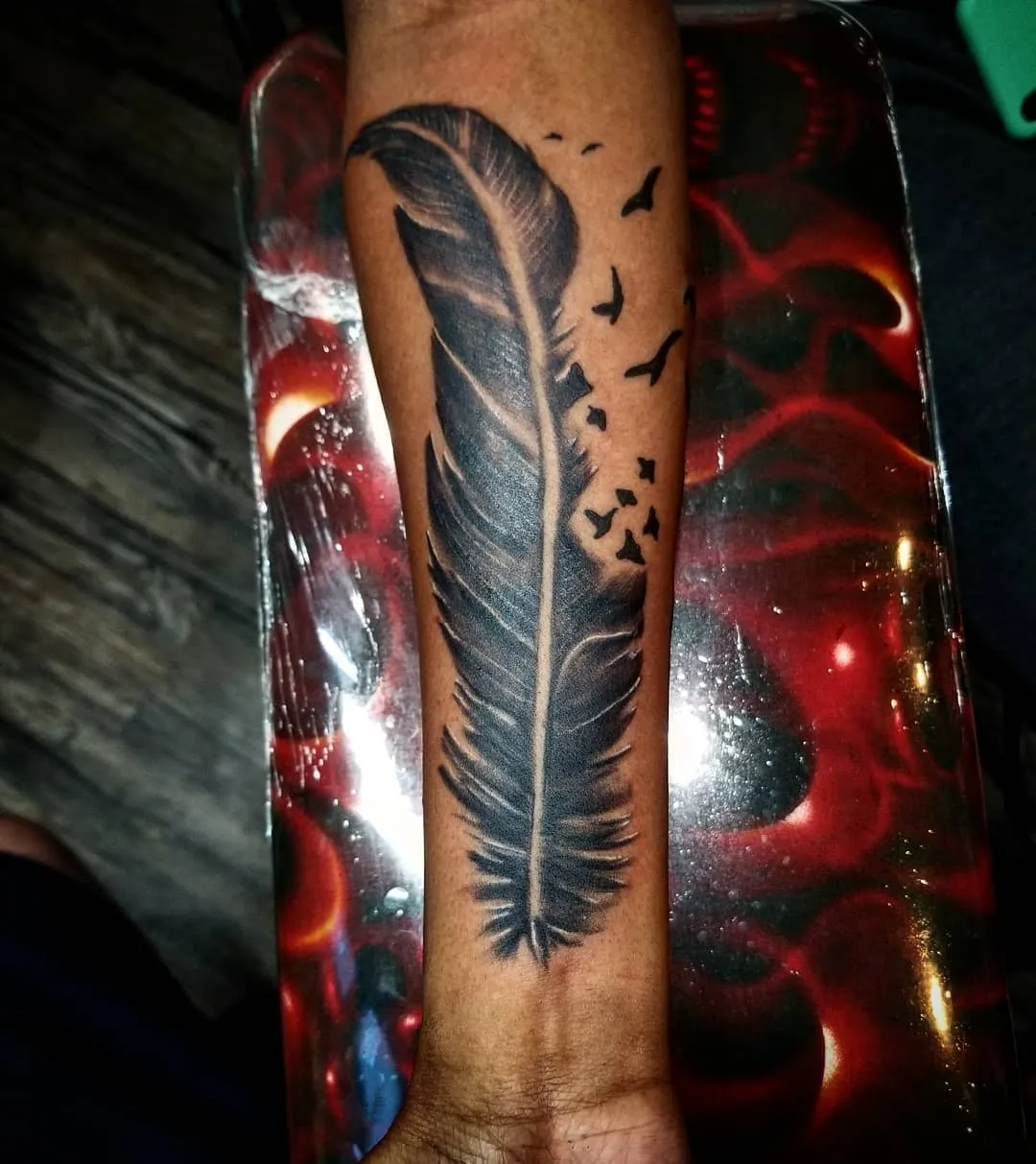 black & grey realism tattoo by Pete Delia at Fallen Raven Tattoo Studio in Simpsonville, SC