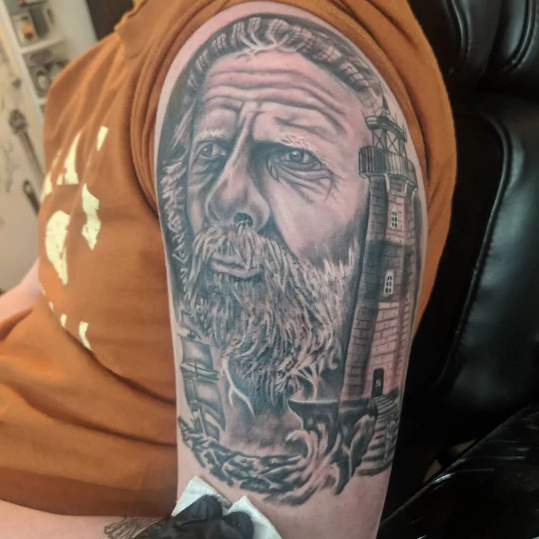 custom tattoos tattoo by TJ Cornelius at Fallen Raven Tattoo Studio in Simpsonville, SC