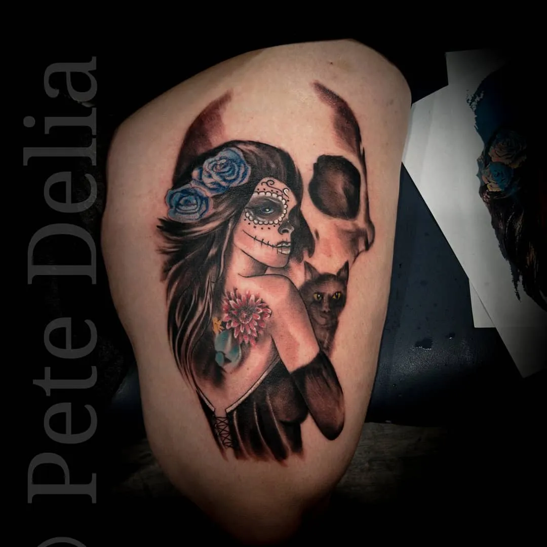 black & grey realism tattoo by Pete Delia at Fallen Raven Tattoo Studio in Simpsonville, SC