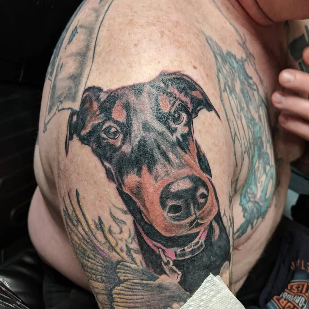 black & grey realism tattoo by TJ Cornelius at Fallen Raven Tattoo Studio in Simpsonville, SC
