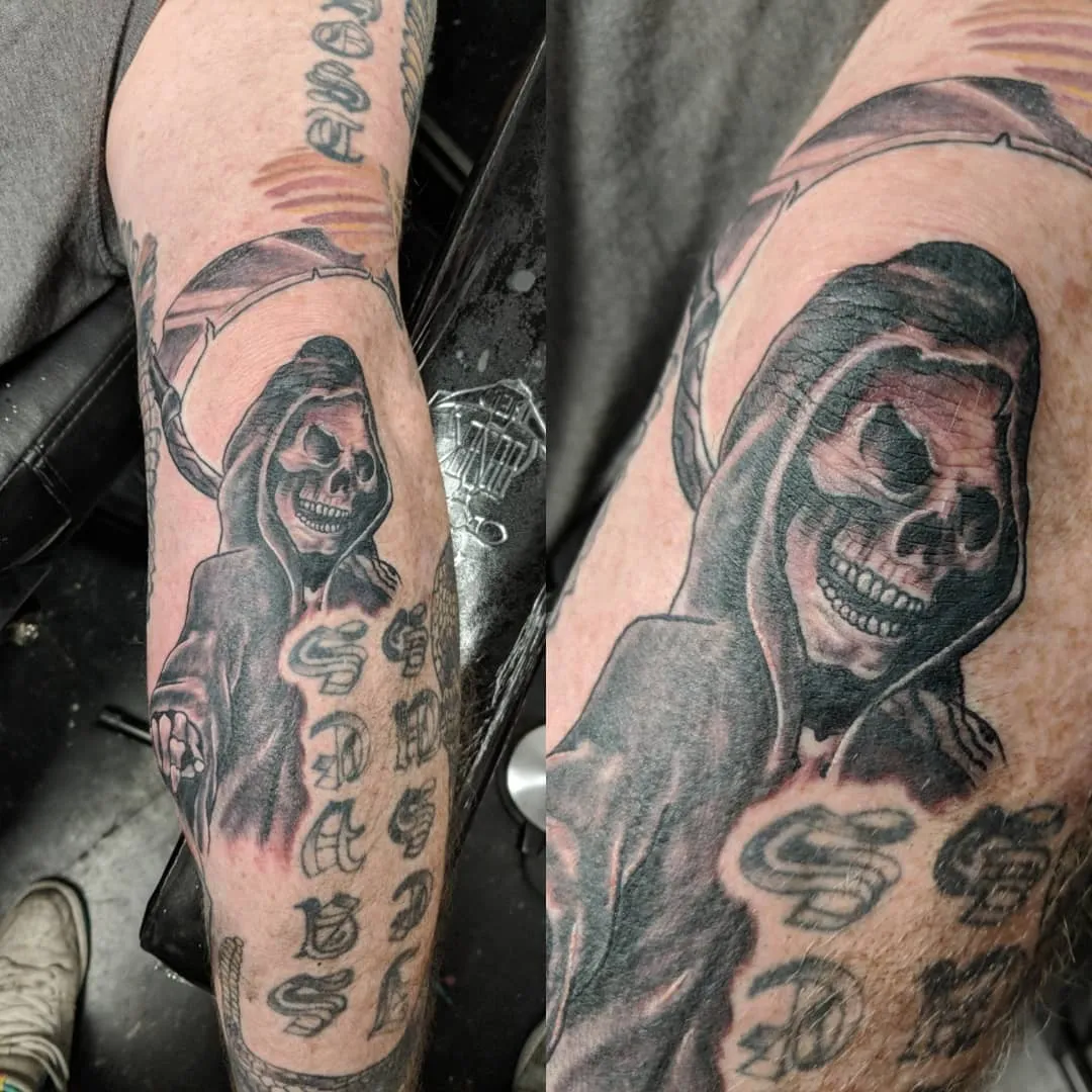 custom tattoos tattoo by TJ Cornelius at Fallen Raven Tattoo Studio in Simpsonville, SC