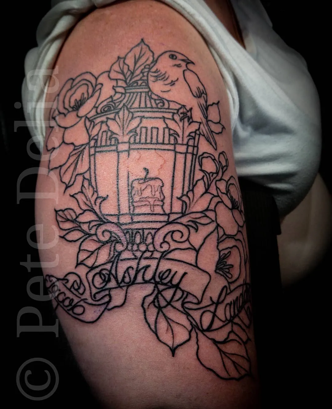 black & grey realism tattoo by Pete Delia at Fallen Raven Tattoo Studio in Simpsonville, SC