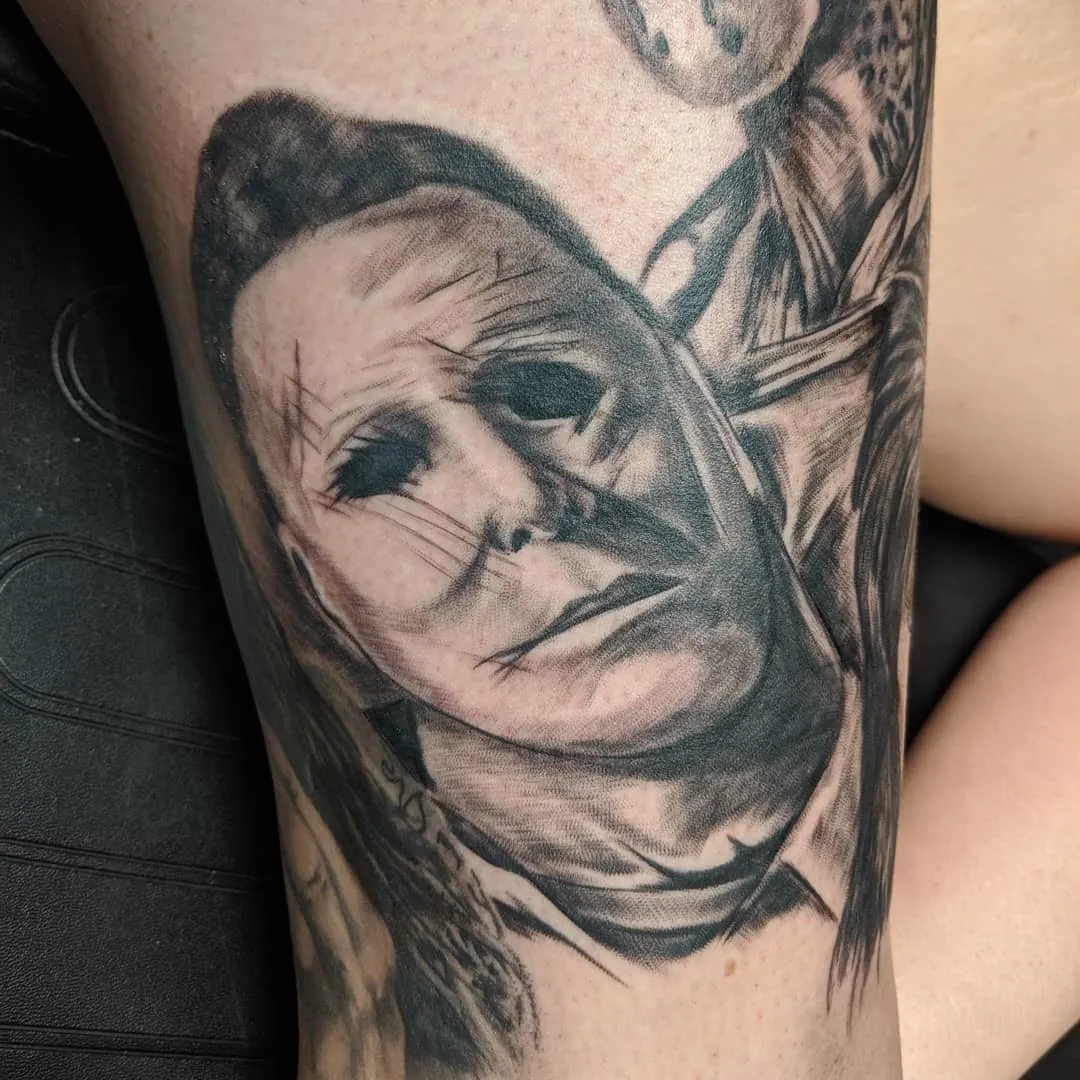 black & grey realism tattoo by TJ Cornelius at Fallen Raven Tattoo Studio in Simpsonville, SC