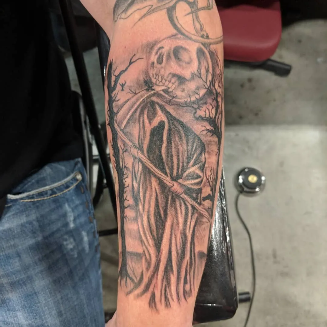 custom tattoos tattoo by TJ Cornelius at Fallen Raven Tattoo Studio in Simpsonville, SC