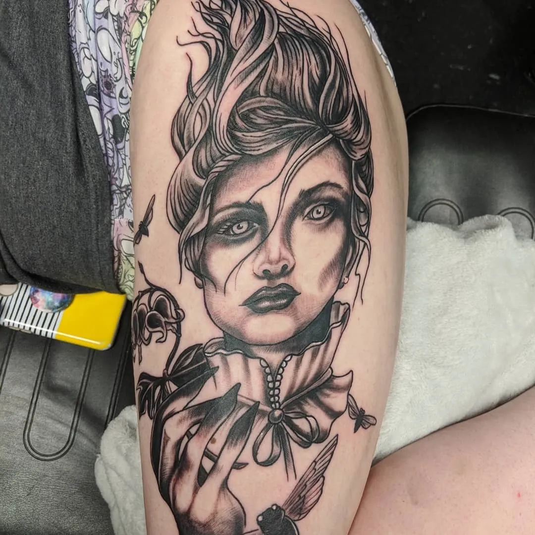 cover-ups tattoo by TJ Cornelius at Fallen Raven Tattoo Studio in Simpsonville, SC