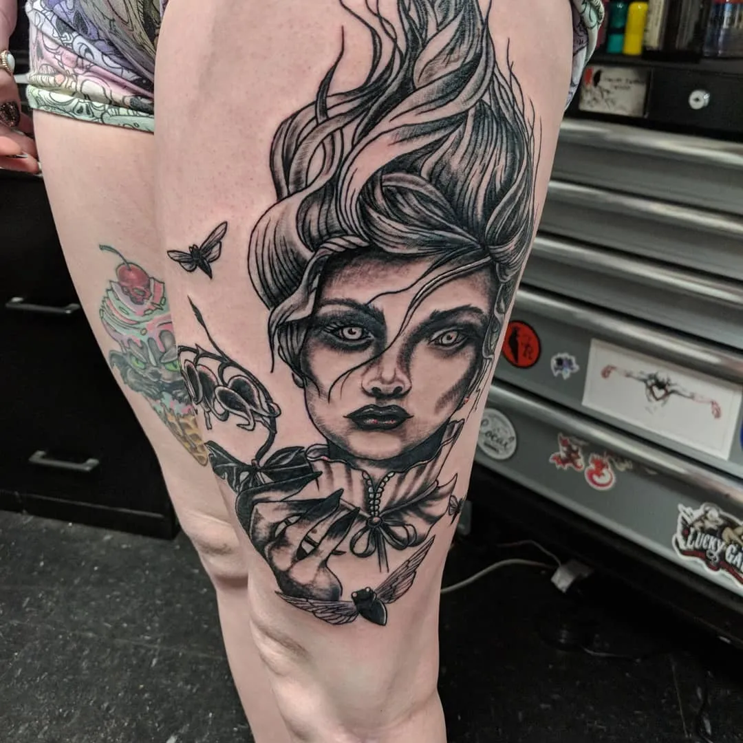 cover-ups tattoo by TJ Cornelius at Fallen Raven Tattoo Studio in Simpsonville, SC