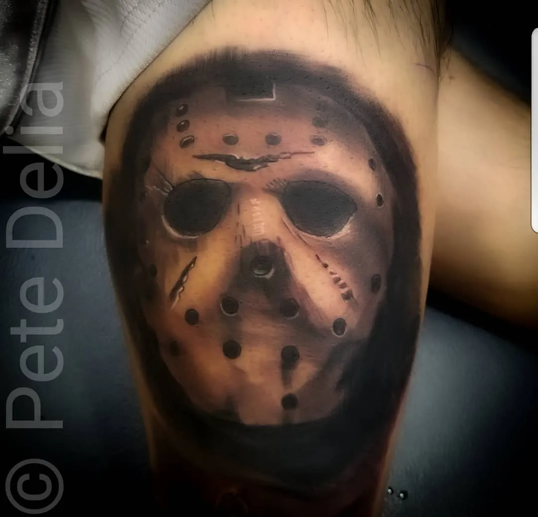 black & grey realism tattoo by Pete Delia at Fallen Raven Tattoo Studio in Simpsonville, SC