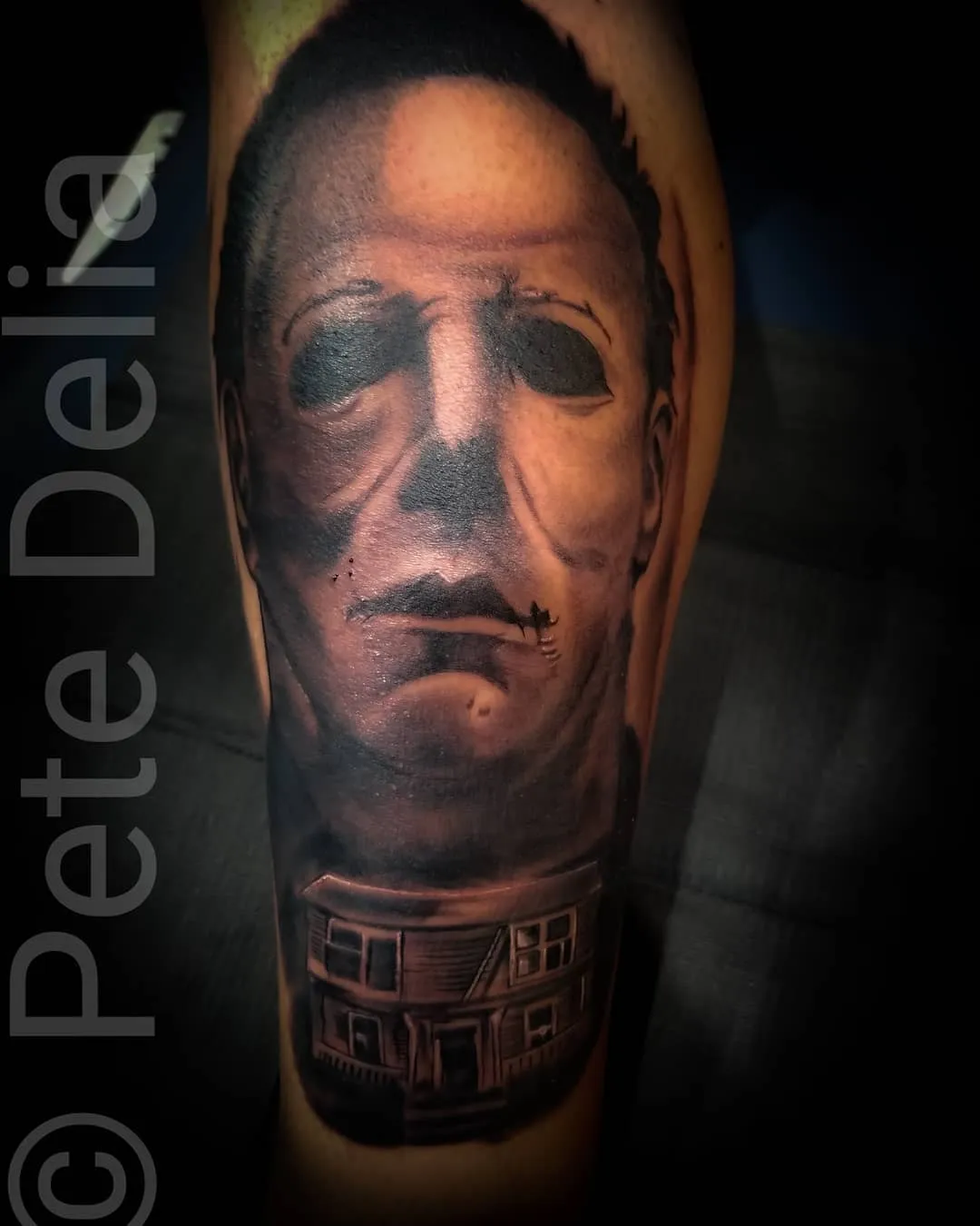 black & grey realism tattoo by Pete Delia at Fallen Raven Tattoo Studio in Simpsonville, SC