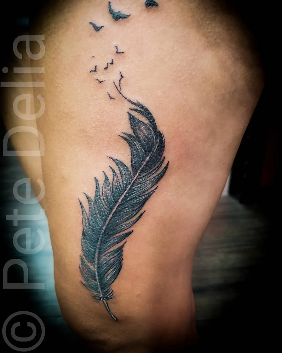 black & grey realism tattoo by Pete Delia at Fallen Raven Tattoo Studio in Simpsonville, SC