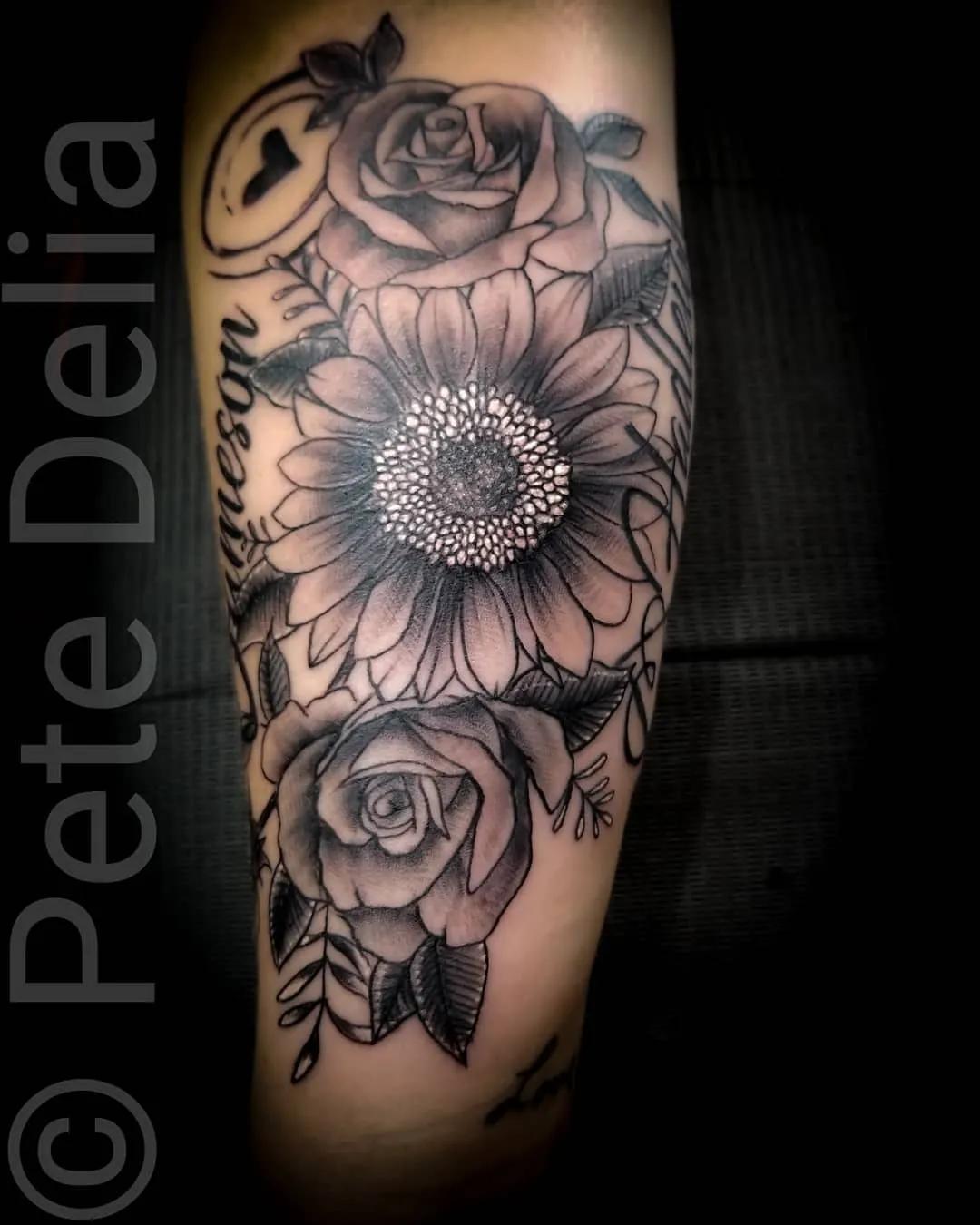 black & grey realism tattoo by Pete Delia at Fallen Raven Tattoo Studio in Simpsonville, SC