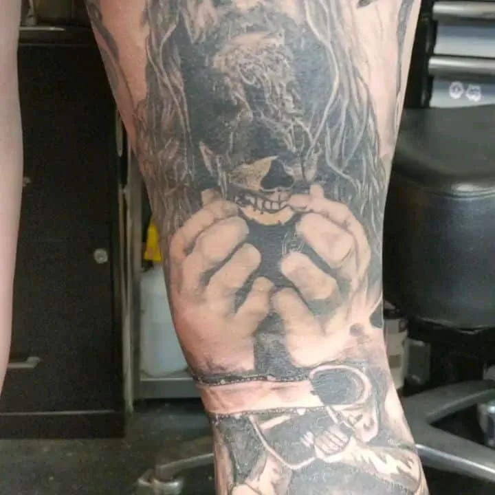 custom tattoos tattoo by TJ Cornelius at Fallen Raven Tattoo Studio in Simpsonville, SC