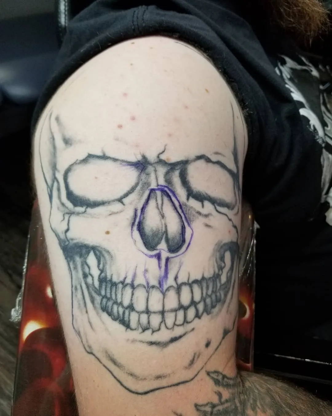 black & grey realism tattoo by Pete Delia at Fallen Raven Tattoo Studio in Simpsonville, SC
