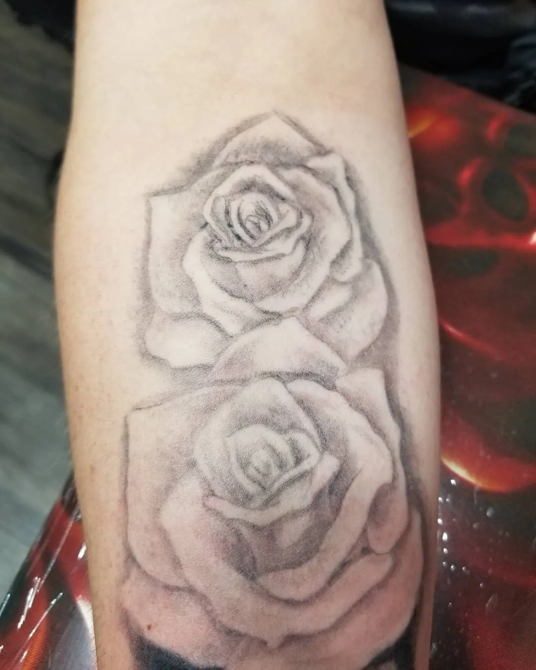 black & grey realism tattoo by Pete Delia at Fallen Raven Tattoo Studio in Simpsonville, SC