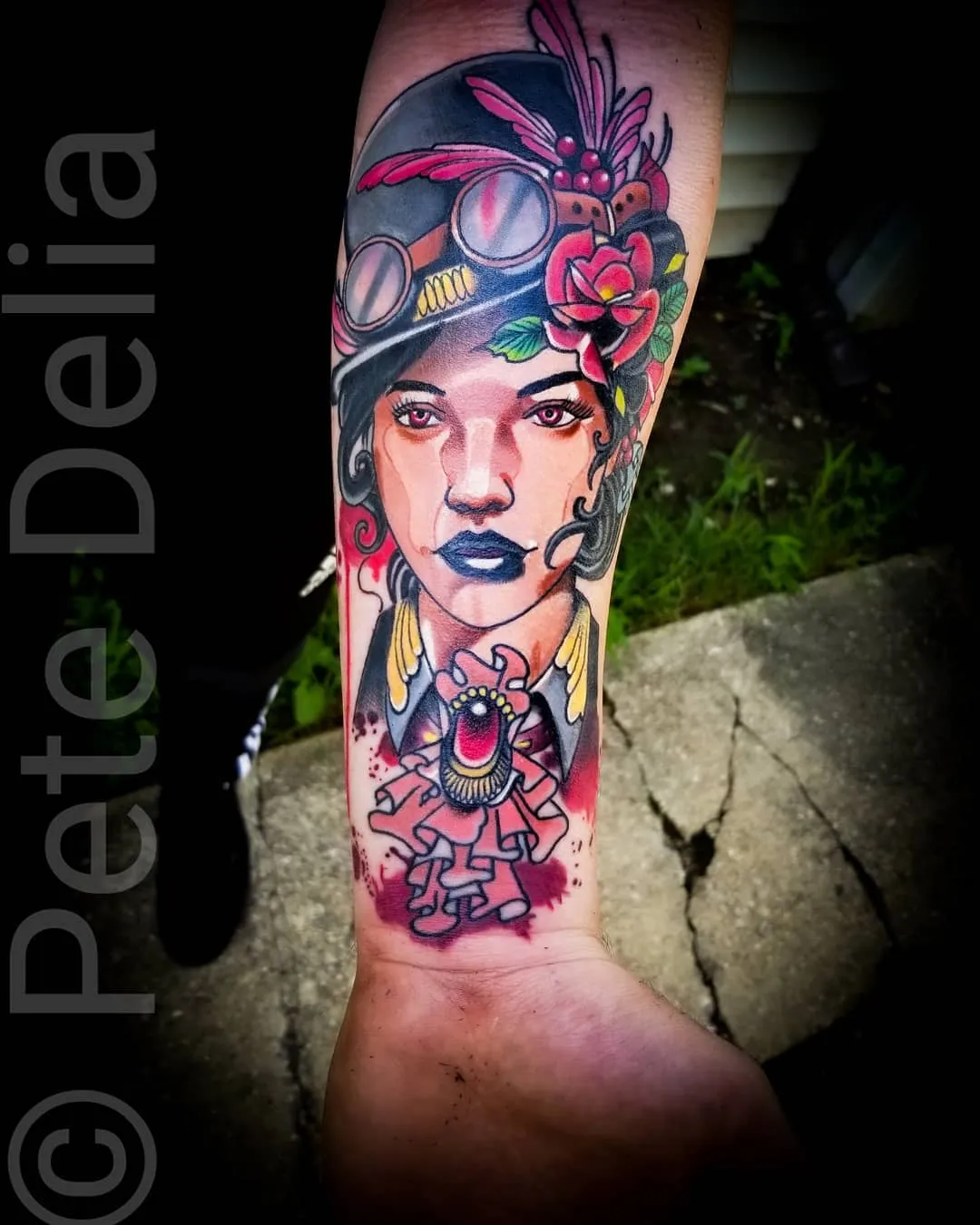 black & grey realism tattoo by Pete Delia at Fallen Raven Tattoo Studio in Simpsonville, SC