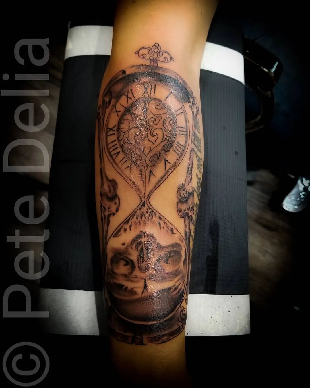 black & grey realism tattoo by Pete Delia at Fallen Raven Tattoo Studio in Simpsonville, SC
