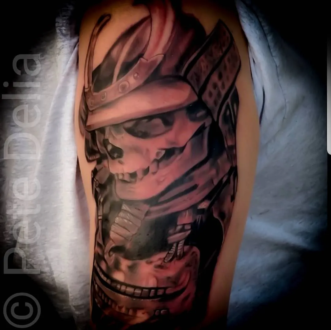 black & grey realism tattoo by Pete Delia at Fallen Raven Tattoo Studio in Simpsonville, SC