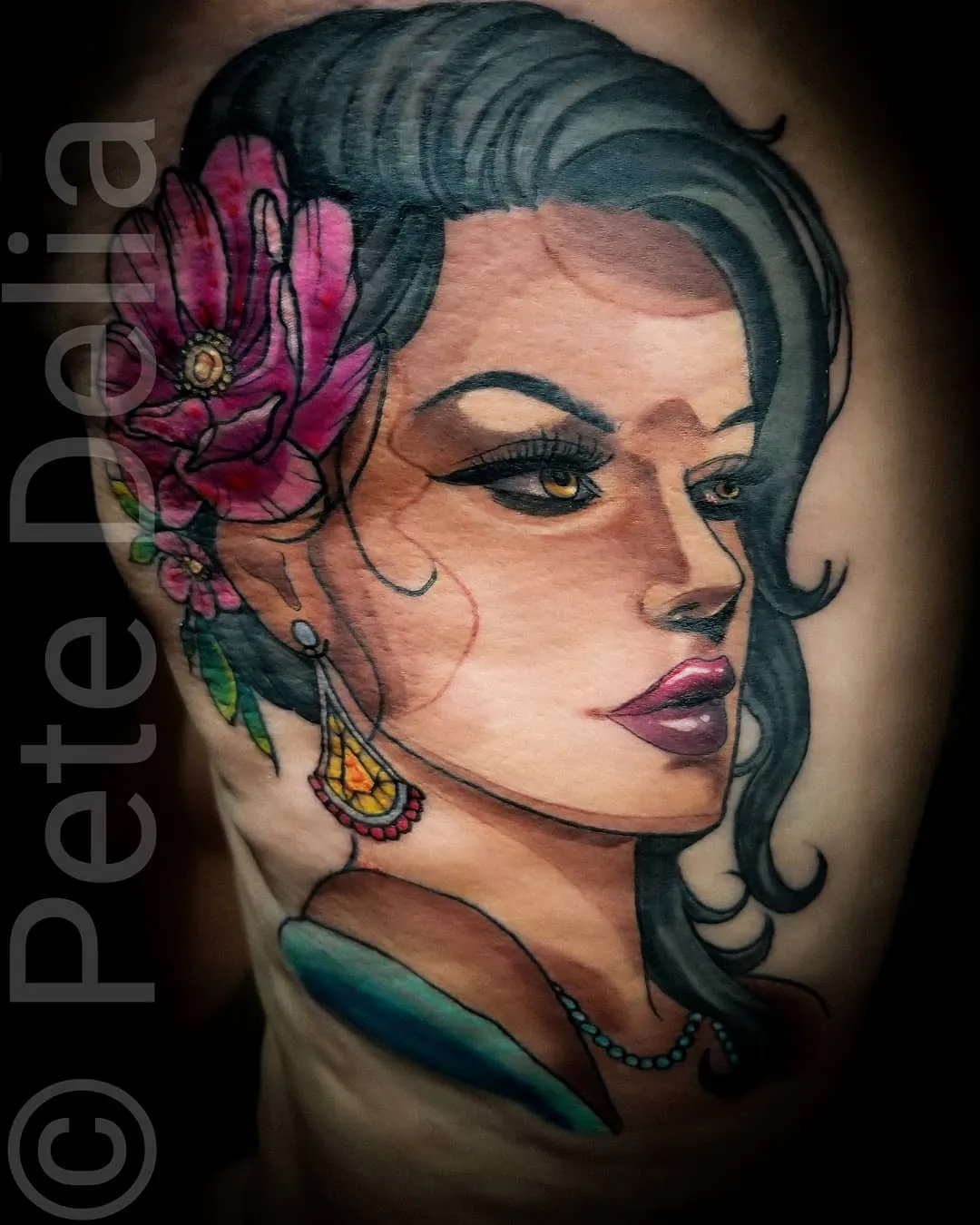black & grey realism tattoo by Pete Delia at Fallen Raven Tattoo Studio in Simpsonville, SC