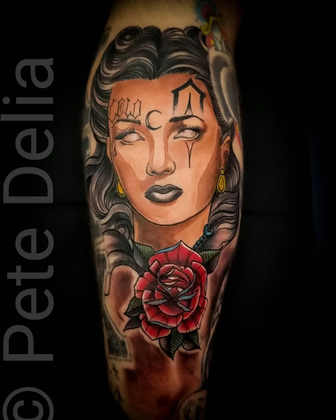 black & grey realism tattoo by Pete Delia at Fallen Raven Tattoo Studio in Simpsonville, SC