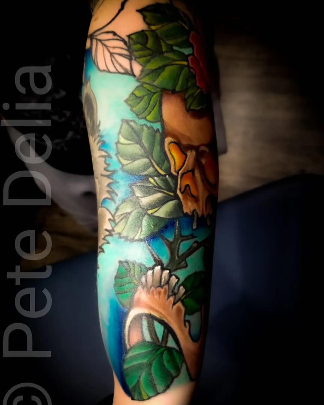 black & grey realism tattoo by Pete Delia at Fallen Raven Tattoo Studio in Simpsonville, SC