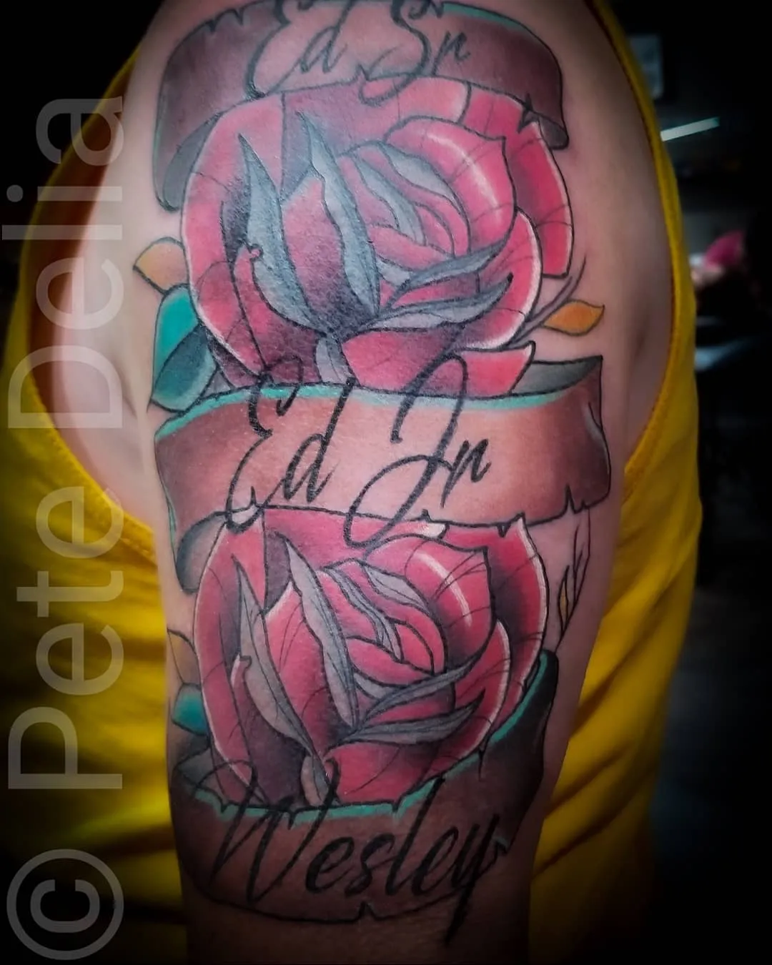 black & grey realism tattoo by Pete Delia at Fallen Raven Tattoo Studio in Simpsonville, SC