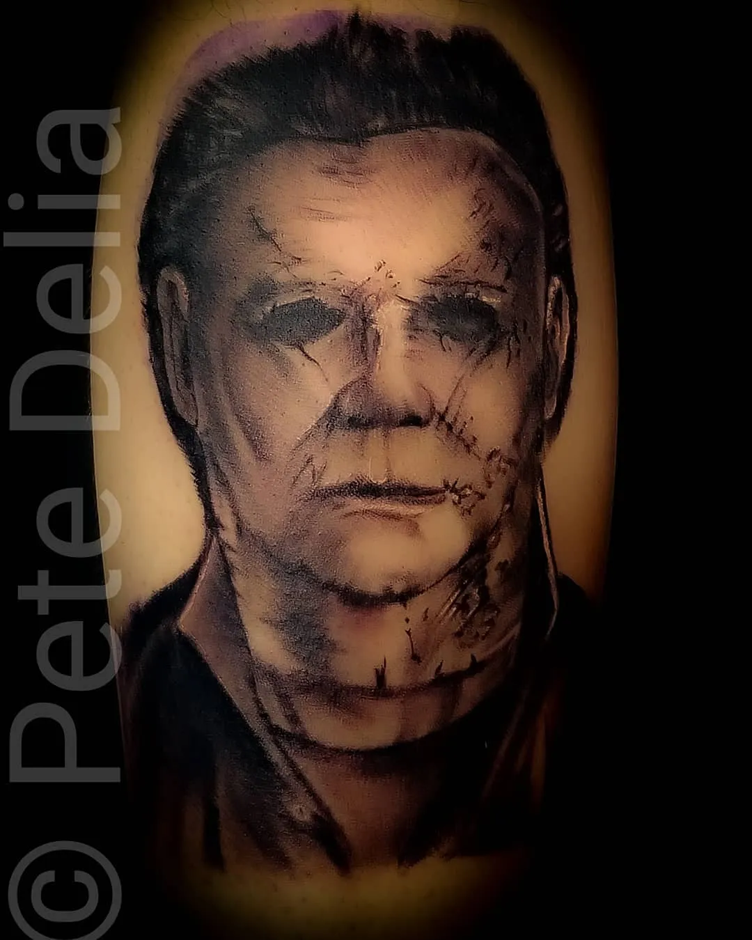 black & grey realism tattoo by Pete Delia at Fallen Raven Tattoo Studio in Simpsonville, SC