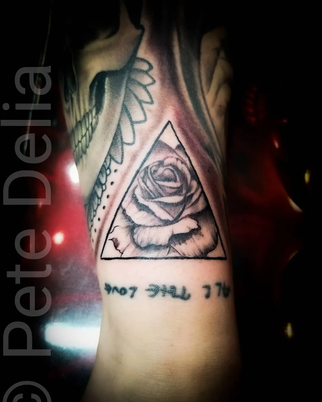 black & grey realism tattoo by Pete Delia at Fallen Raven Tattoo Studio in Simpsonville, SC