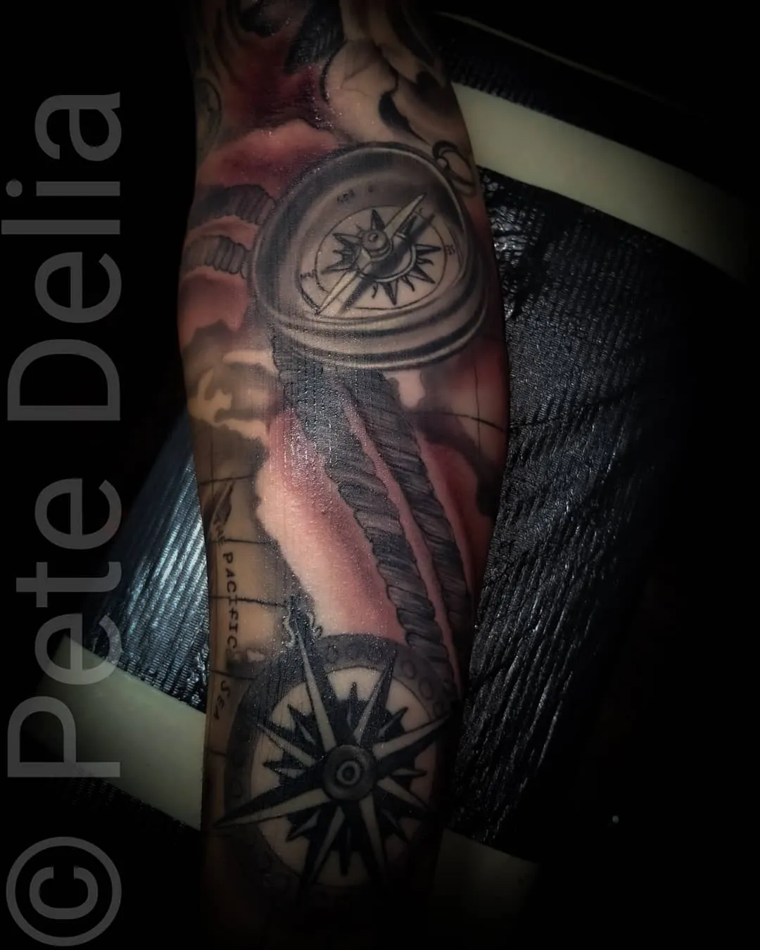 black & grey realism tattoo by Pete Delia at Fallen Raven Tattoo Studio in Simpsonville, SC