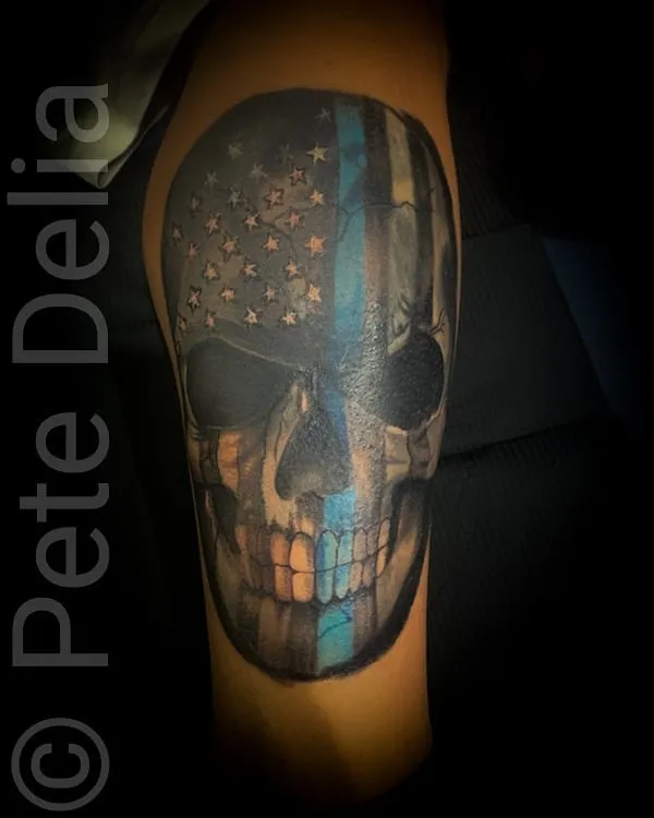 black & grey realism tattoo by Pete Delia at Fallen Raven Tattoo Studio in Simpsonville, SC