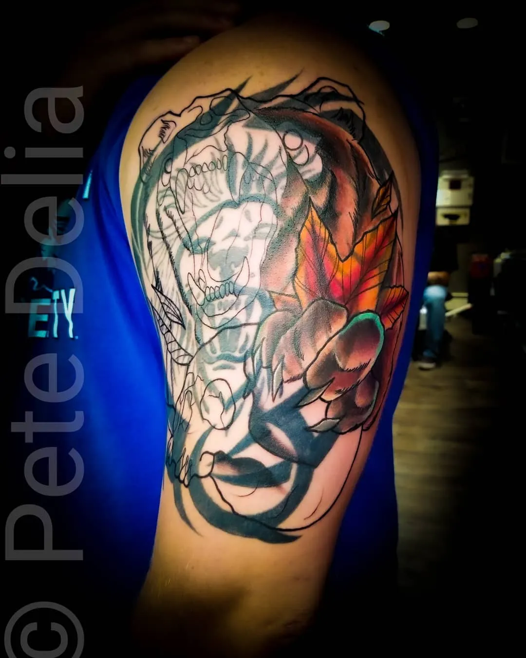 black & grey realism tattoo by Pete Delia at Fallen Raven Tattoo Studio in Simpsonville, SC