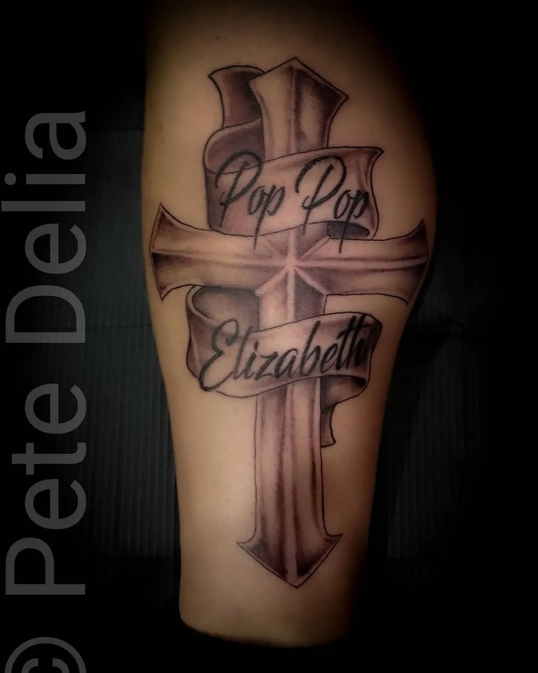 black & grey realism tattoo by Pete Delia at Fallen Raven Tattoo Studio in Simpsonville, SC