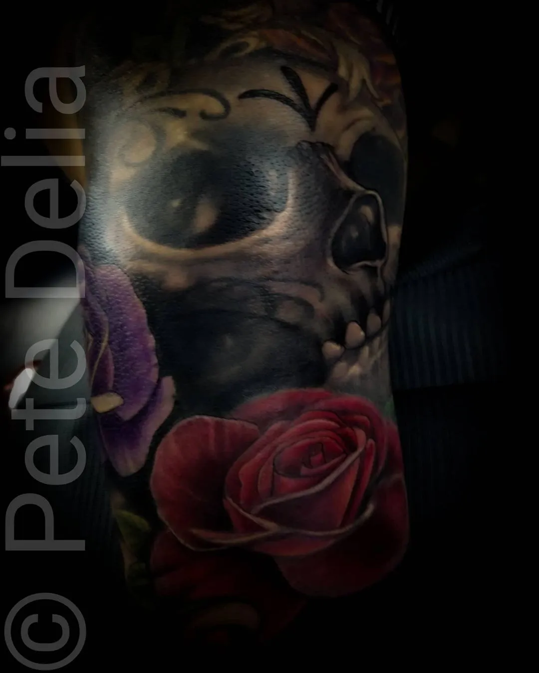 black & grey realism tattoo by Pete Delia at Fallen Raven Tattoo Studio in Simpsonville, SC