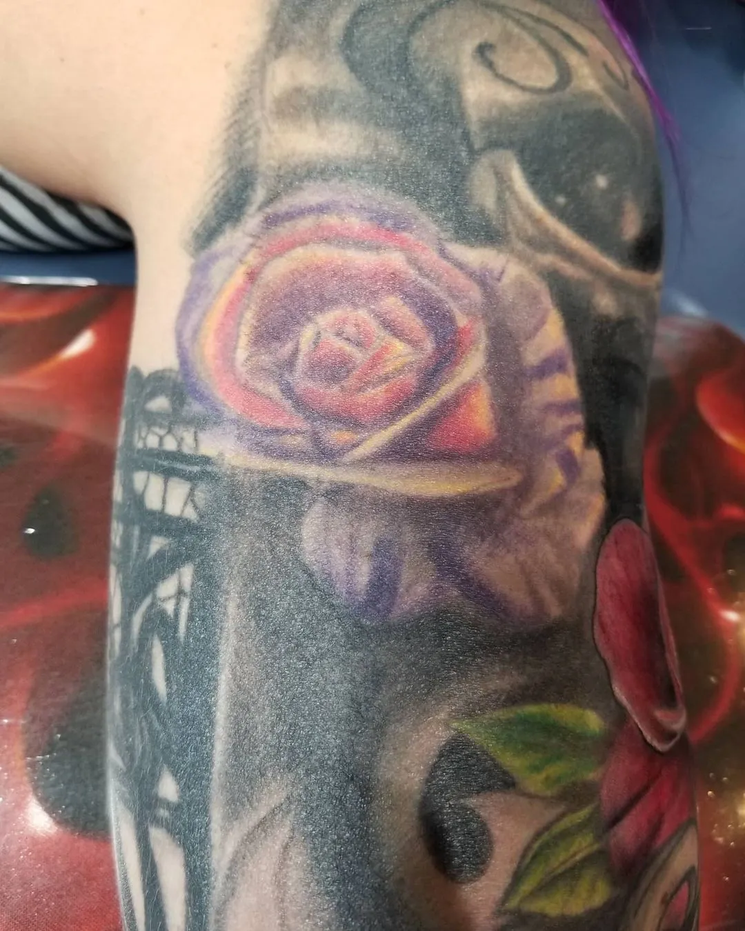 black & grey realism tattoo by Pete Delia at Fallen Raven Tattoo Studio in Simpsonville, SC