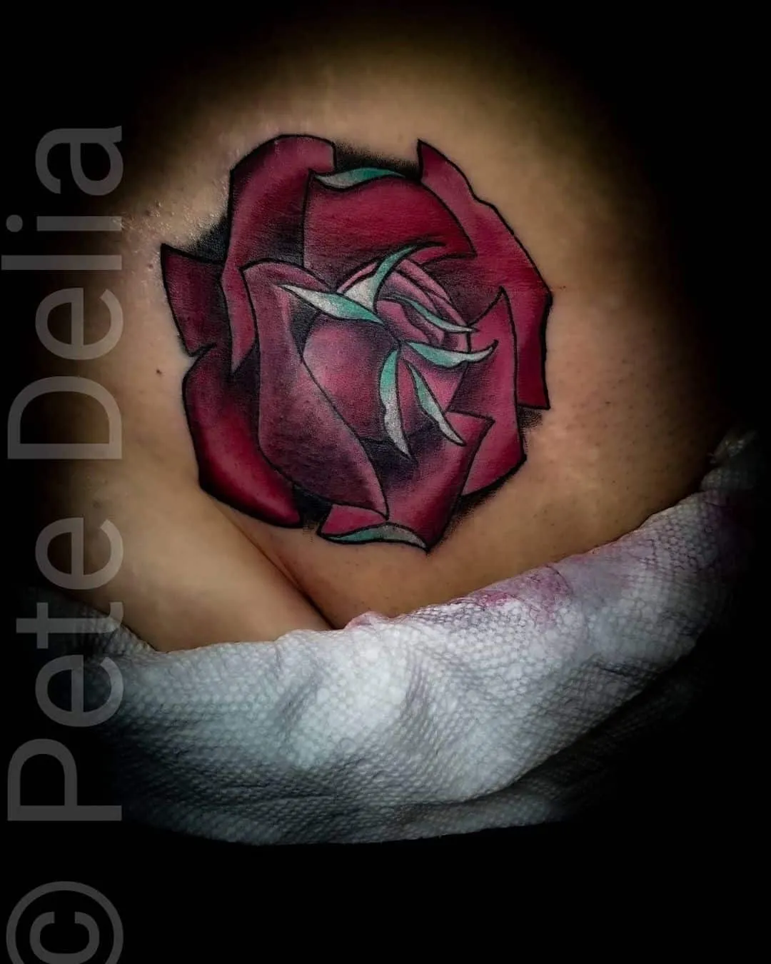 black & grey realism tattoo by Pete Delia at Fallen Raven Tattoo Studio in Simpsonville, SC