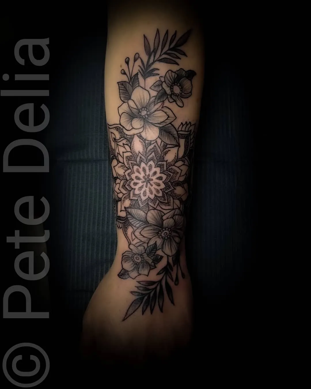 black & grey realism tattoo by Pete Delia at Fallen Raven Tattoo Studio in Simpsonville, SC