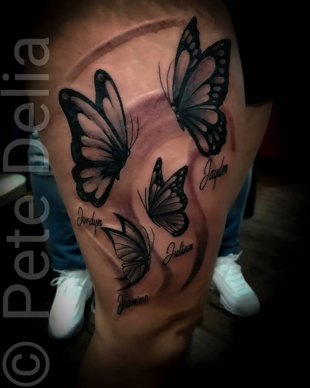 black & grey realism tattoo by Pete Delia at Fallen Raven Tattoo Studio in Simpsonville, SC