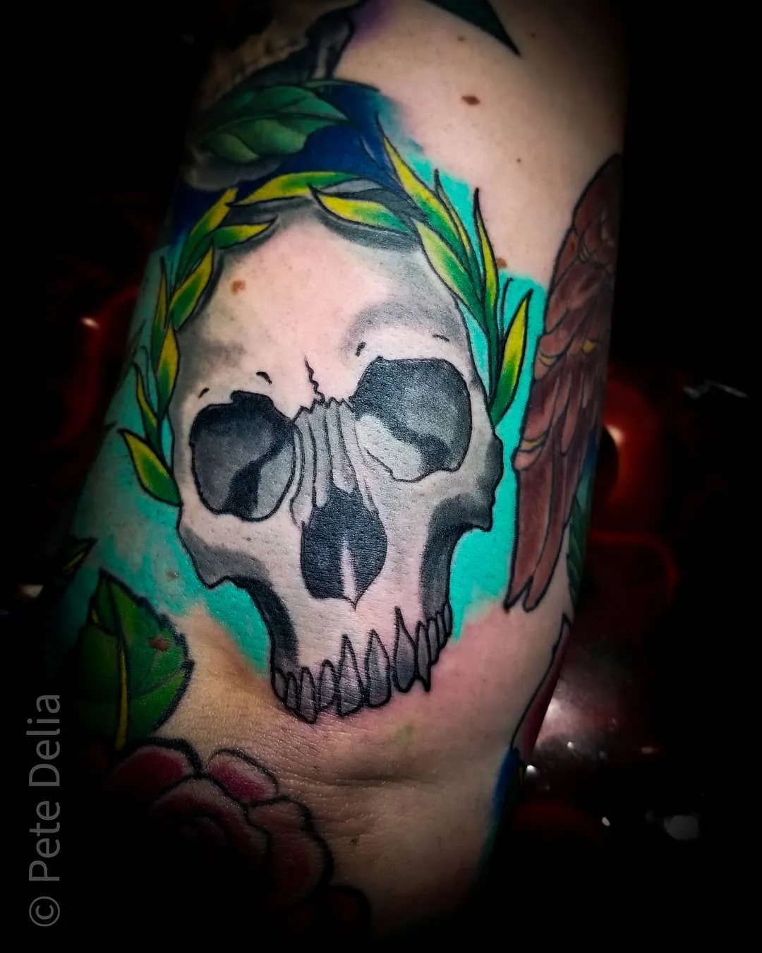 black & grey realism tattoo by Pete Delia at Fallen Raven Tattoo Studio in Simpsonville, SC